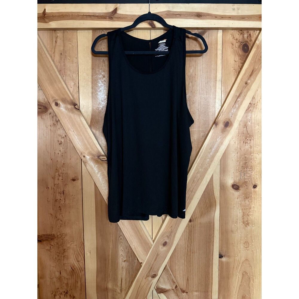 Avia Womens XXL 2X Black Mesh Back Panel Racerback Workout Tank Top Athletic Gym